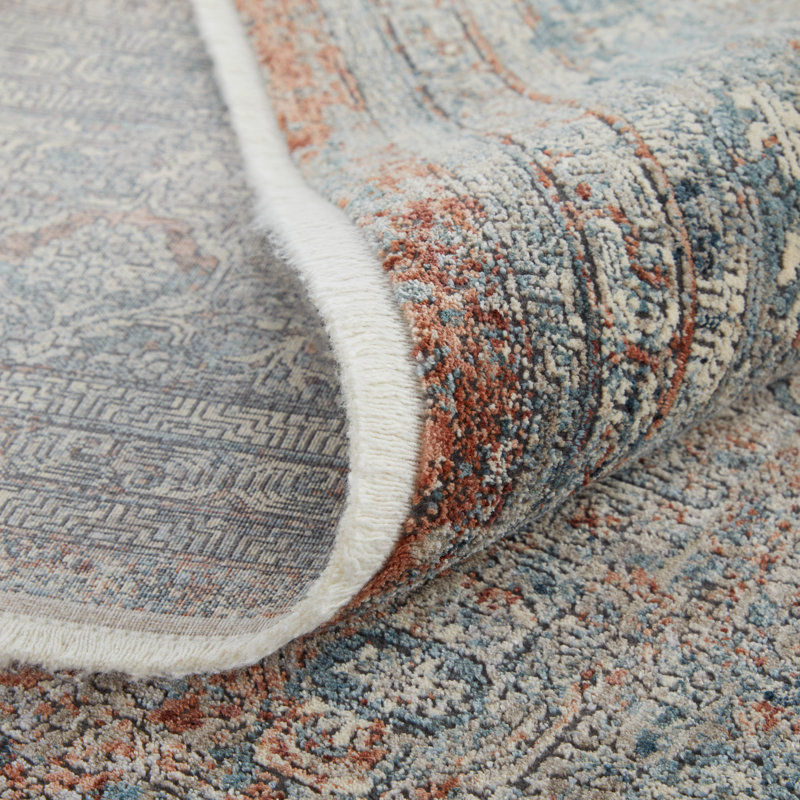 Tapis médaillon en polyester / acrylique Gilford, Tapis de couloir 2 pi 8 po x 12 pi