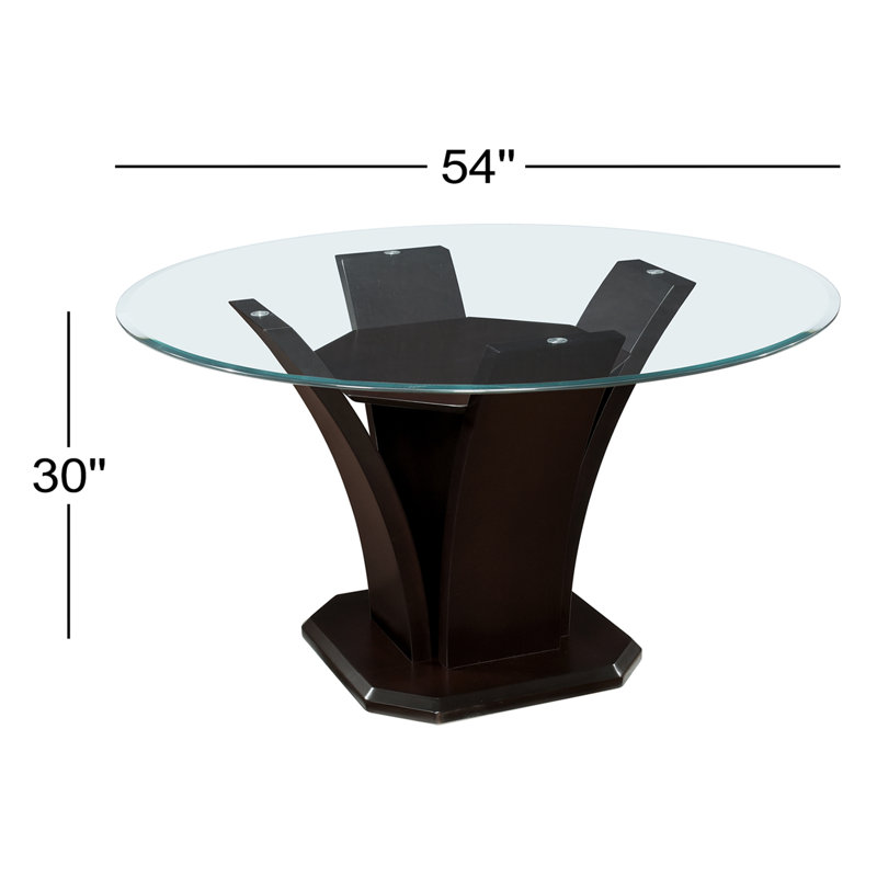 Crim Round Glass Top Dining Table