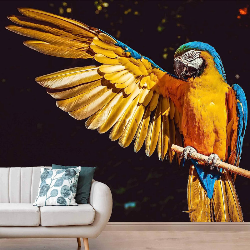 Murale à peindre un grand oiseau, L 144 po x l 100 po