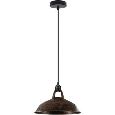 Pendant Barn Light Fixture with 37.4 Inches Adjustable Cord,Ceiling-Mounted Vintage Hanging Light Fixture,Farmhouse Style Industrial Pendant Light for Kitchen Island, Dining Room.
