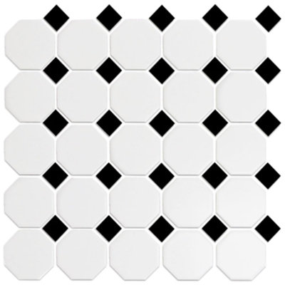 Carreau de mosaïque en porcelaine Cascade Octagon