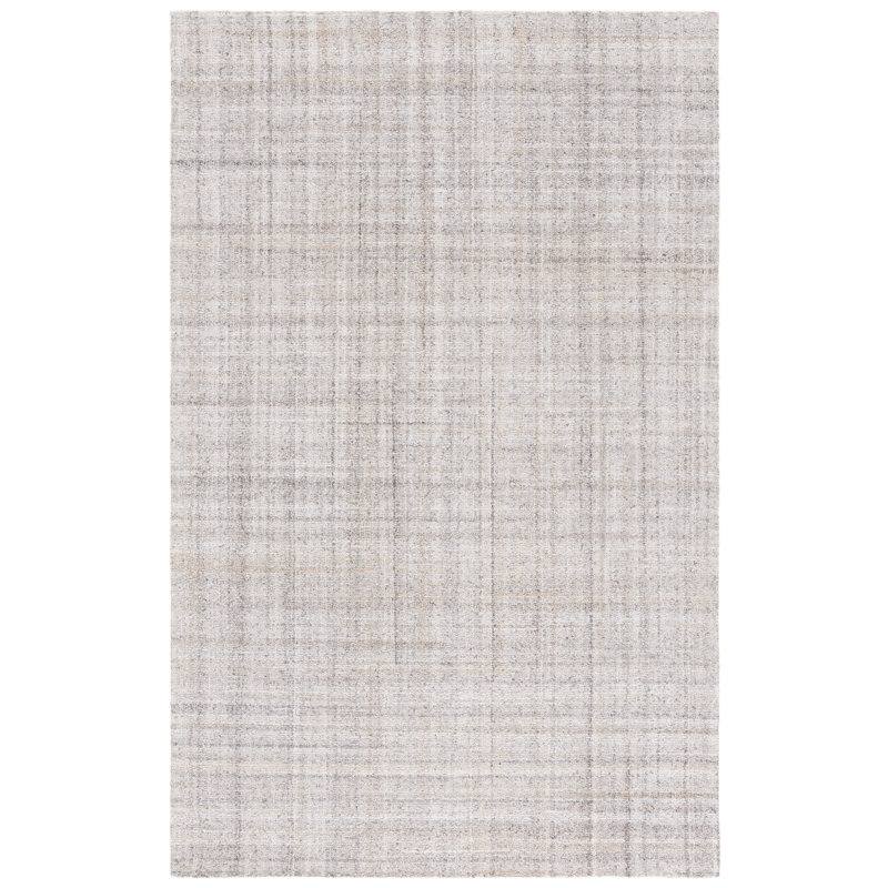 Abstract 976 Hand Tufted Pet/Cotton Abstract Indoor Use Only Rug in Light Brown/Ivory, Rectangle 9' x 12'