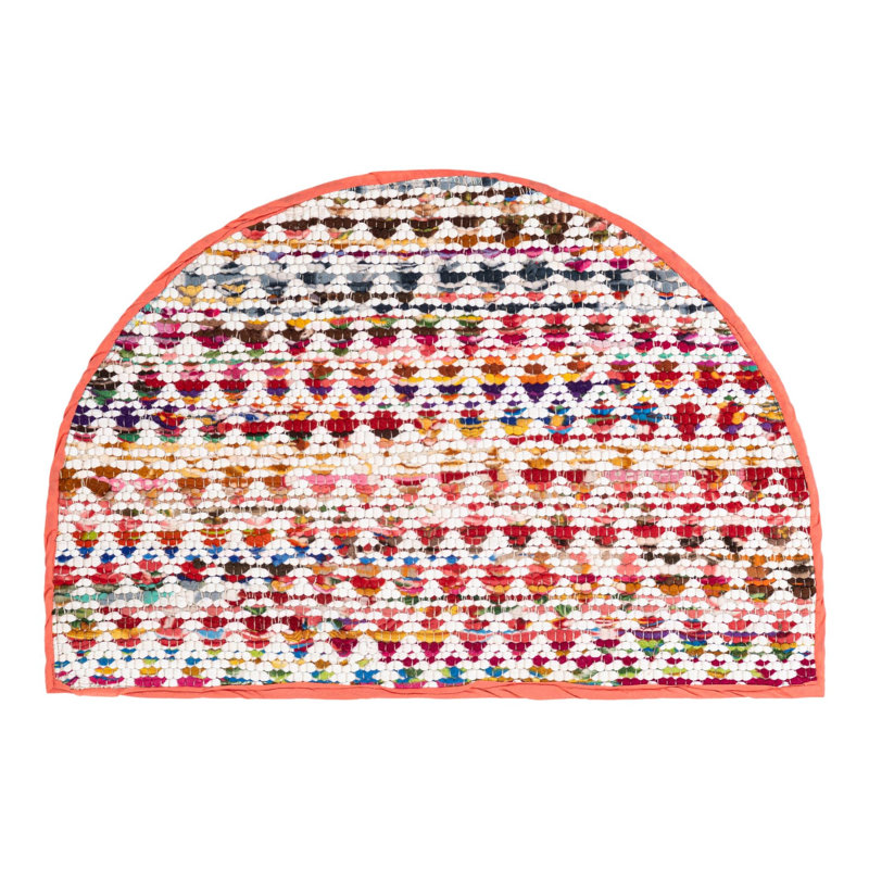 Marcantel Handmade Braided Pink/Yellow Area Rug, Hearth 2'2" x 3'7"