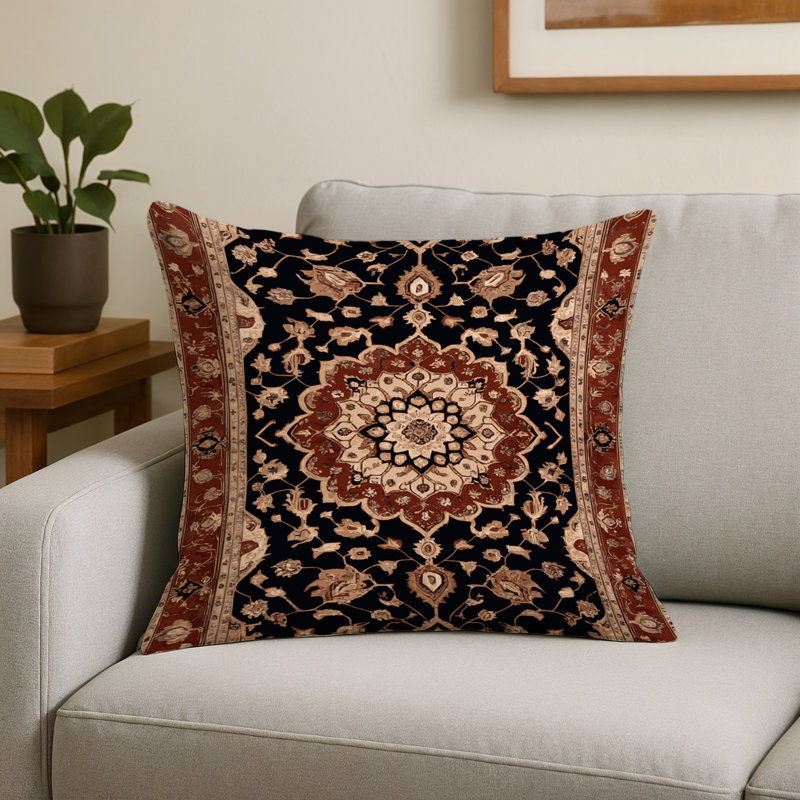 Coussin décoratif d'intérieur et d'extérieur Overdyed, Carré 20 po, Beige oriental 188