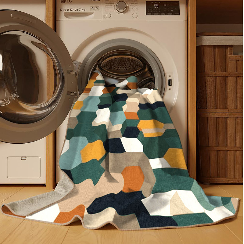 Earth Bound Pixels Rug, Square 7'