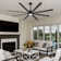84" Black Ceiling Fan With Lights For Living Room, Remote Control And Quiet Reversible DC Motor