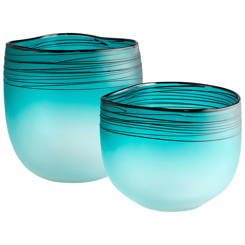 Kapalua Glass Table Vase, 9.25" H x 9" W x 8.75" D