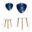Ensemble de 2 tables basses gigognes Triangle Blue Coastal Moonrise Dramatic Sky Rolling Waves