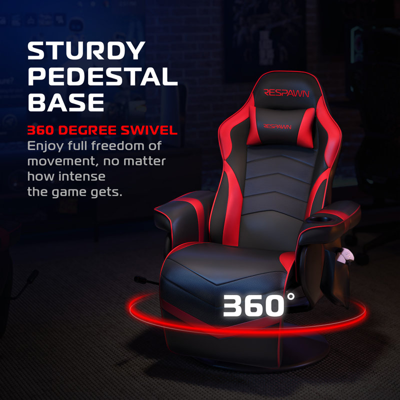Fauteuil inclinable de jeu avec repose-pieds et support lombaire RESPAWN 900, Red Faux Leather