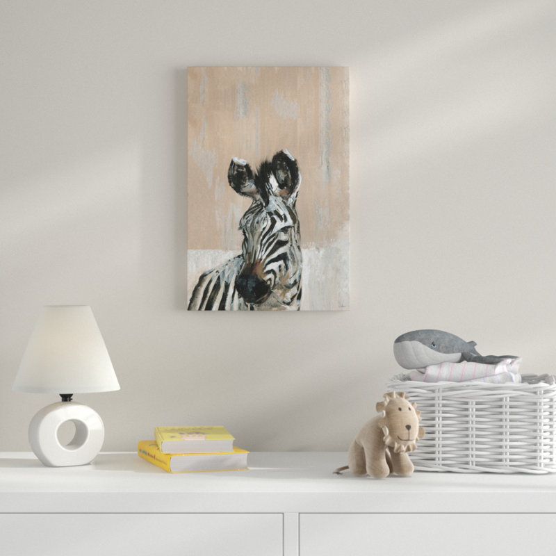 «Bonjour Zebra», reproduction sur toile tendue, H 12 po x l 8 po x P 1,5 po