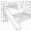 Lit superposé double XL/queen avec glissade et escalier de rangement-1041885291