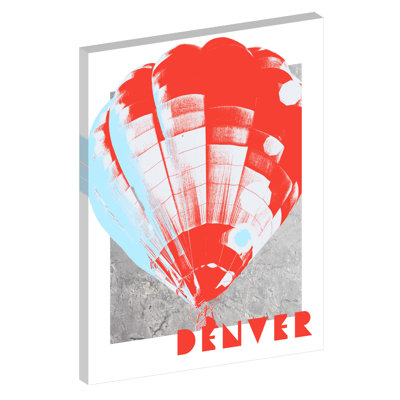 Denver Colorado, Hot Air Balloon Graffiti Art, Graphic Art Wrapped Canvas -  Second Story Collection, DEN01_3040_Graffiti
