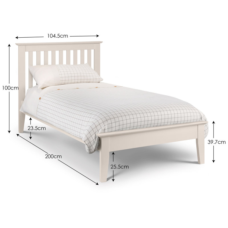 Fleming Solid Wood Bed, Ivory, Single (3')