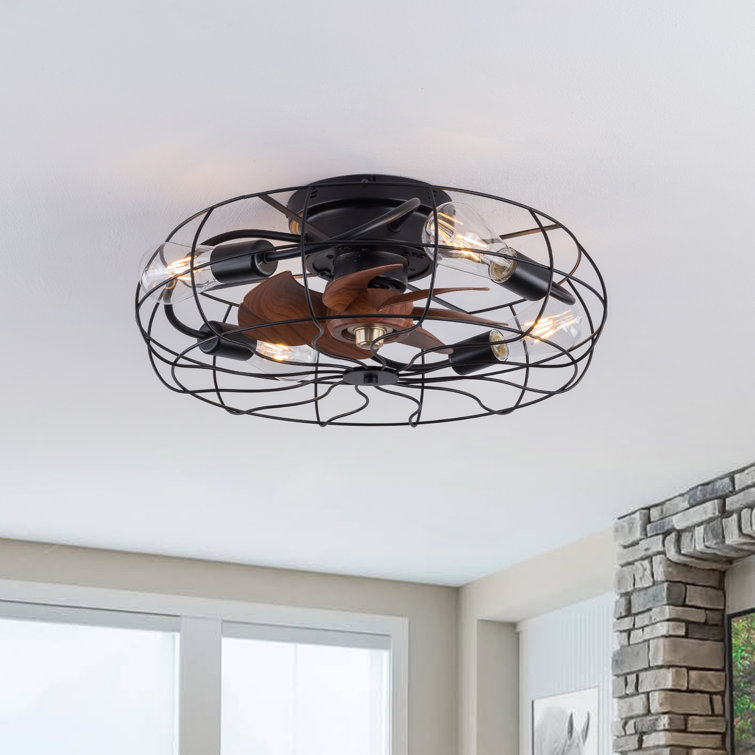 Hadiah 7 - Blade Flush Mount Ceiling Fan with Remote Control and Light Kit Included