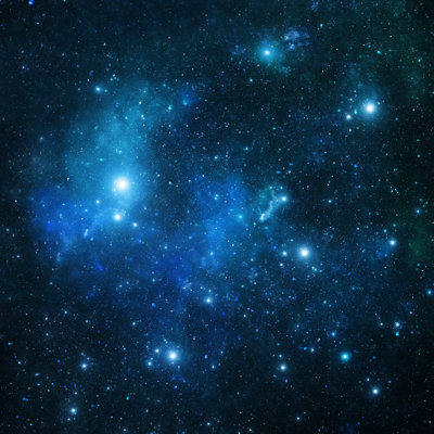 Blue Space Galaxy - Wrapped Canvas Print