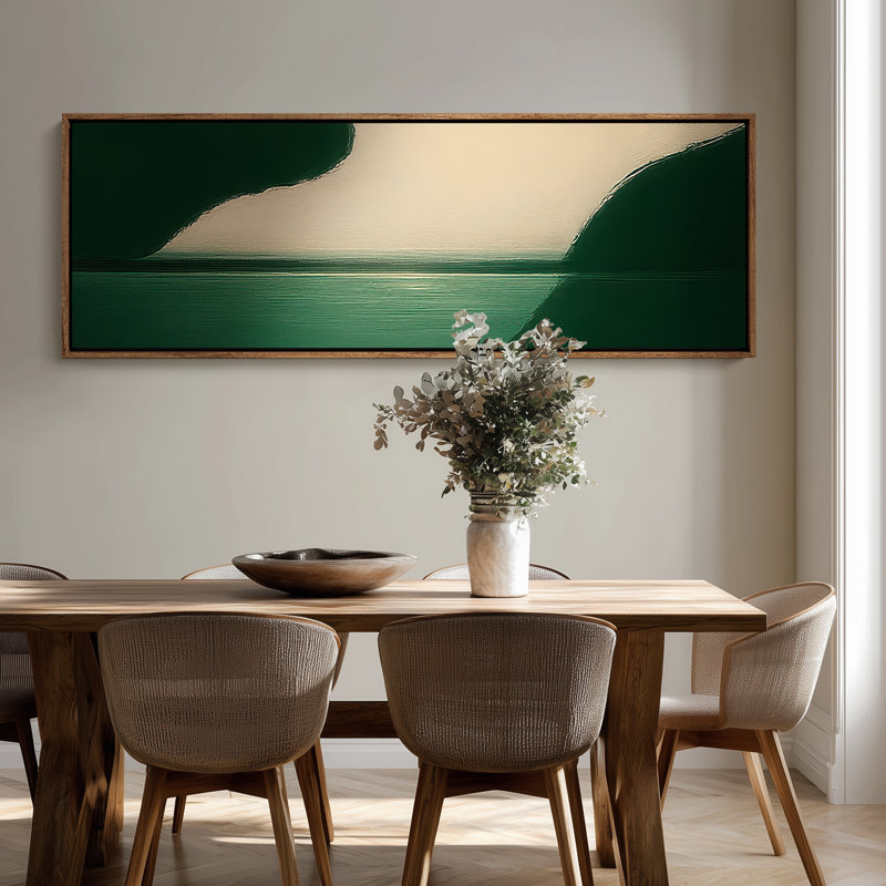 Très grand art mural rétro encadré pour art classique, H 20 po x l 60 po, Naturel