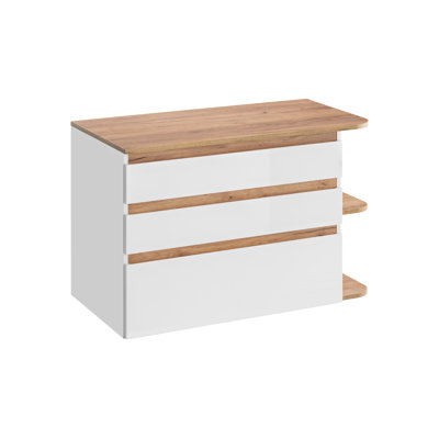 Inderveer 940cm Single Bathroom Vanity Base Only in White