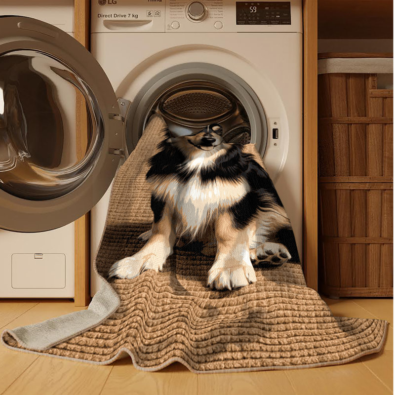  Tapis lavable pour chiens Buhund, Carré 3 pi