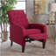 Fauteuil inclinable poussoir avec dossier capitonné, fauteuil moderne en tissu et pieds en bois, fauteuil inclinable classique pour la chambre à coucher