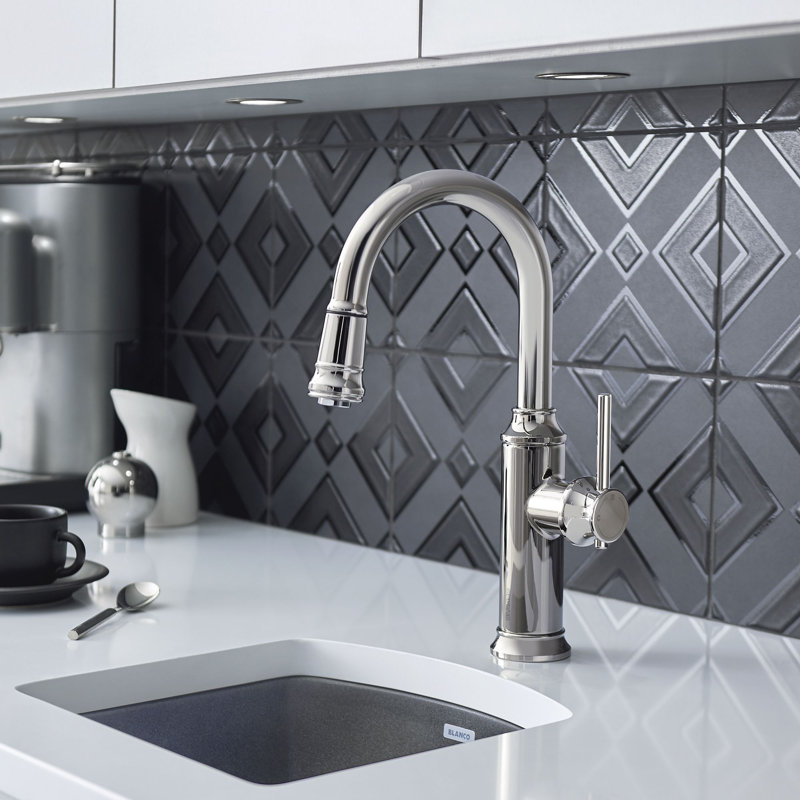 Robinet de bar rétractable Empressa, Nickel poli