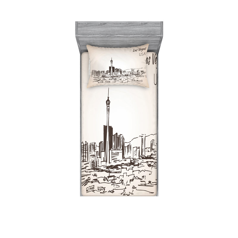 Ensemble de draps en microfibre Las Vegas, Ensemble de draps pour lit simple avec un drap-hou