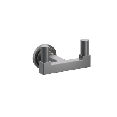 Emtek Select Double Hook w/ Step Disc Rosette, Square Stem & Knurled Tip