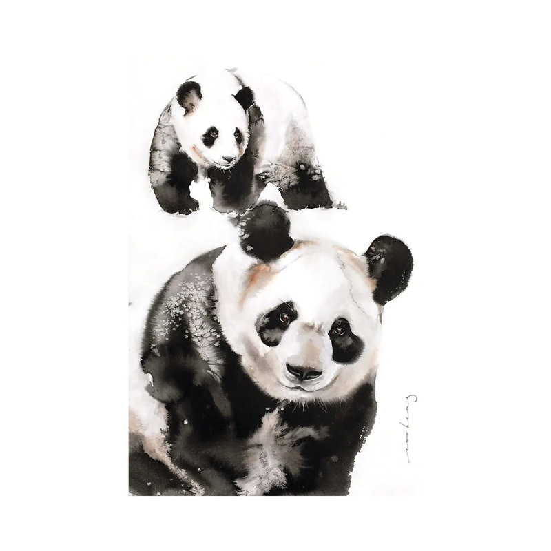 Panda Pair by Soo Beng Lim - Gallery-Wrapped Canvas Giclée on Canvas, Wrapped Canvas, 66.04 cm H x 45.72 cm W x 3.175 cm D