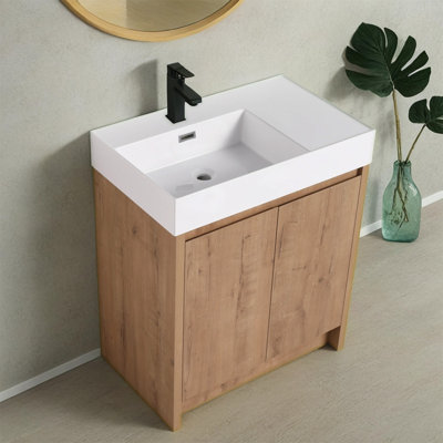 Meuble-lavabo simple 29,53 po avec plateau en résine Dacio