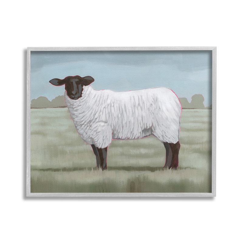 «Traditional Farm Sheep» par Grace Popp sur toile, Estampe numérique Farmhouse, H 24 po x l 30 po
