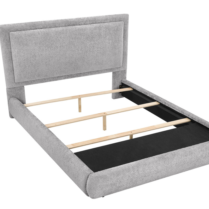 Luxueuse base de lit recouverte d'un tissu chenille doux, Très grand