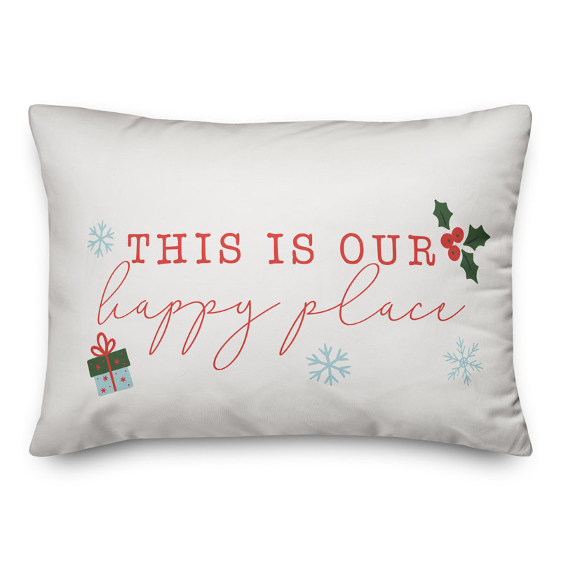  Coussin rectangulaire This is Our Happy Place, Blanc