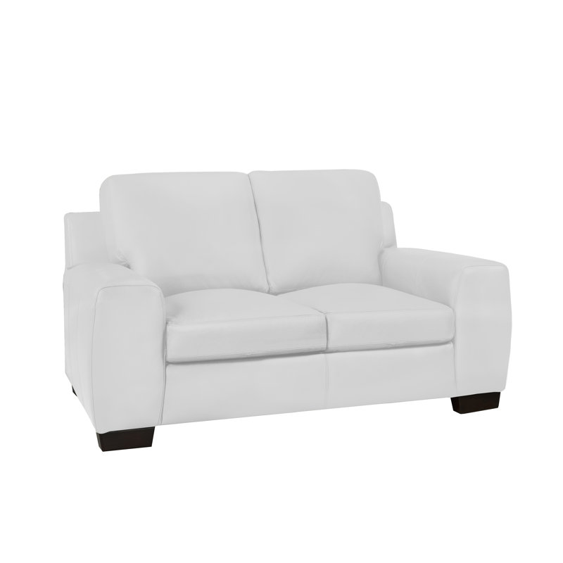 Causeuse Lynsey, Cuir gris argenté, 36" H x 64" W x 37" D