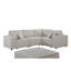 Canapé modulaire de 99 po avec repose-pieds en lin beige-1931090132