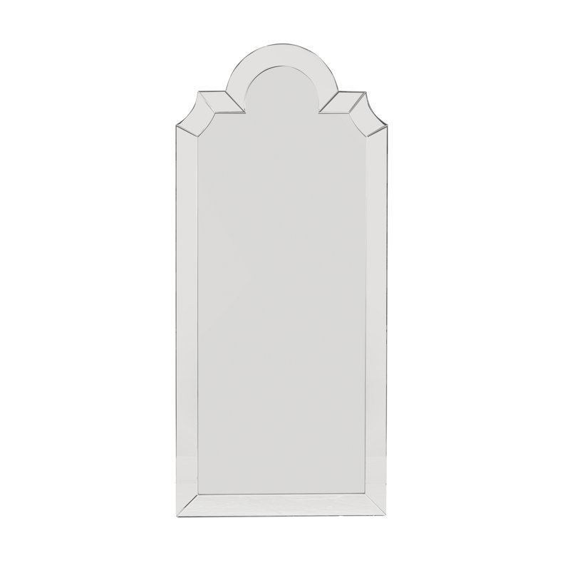 Miroir de plancher carré surdimensionné Spica avec cadre en feuille d'argent antique