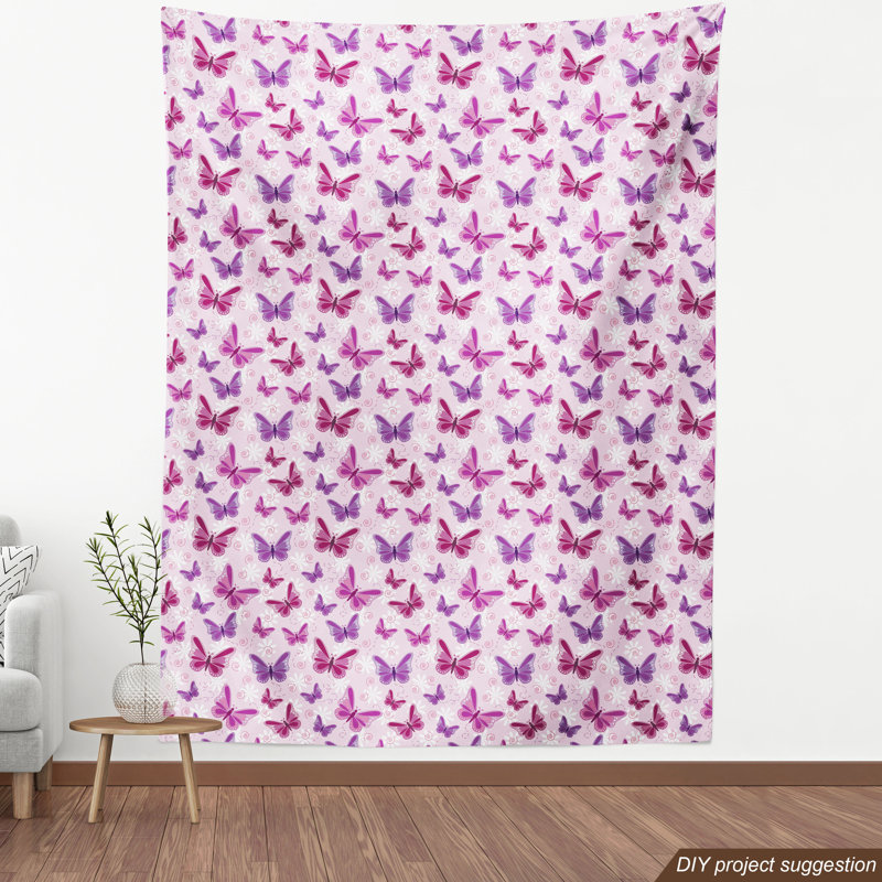 Tissu papillon, l 58 po x L 180 po