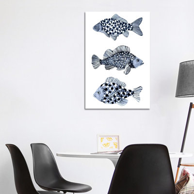 Blue Fish II by Emma Scarvey - Wrapped Canvas Gallery-Wrapped Canvas Giclée