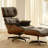 Leather Swivel Accent Chair With Ottoman-1160804679