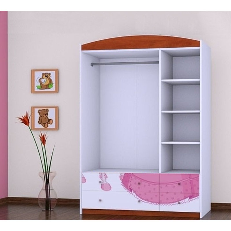 Javonte 3 Door Wardrobe, Red