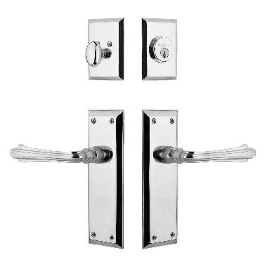Fifth Avenue Complete Entry Lever Set with Single Cylinder Deadbolt