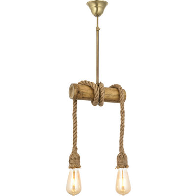 2 - Light Natural/Gold Kitchen Island Pendant