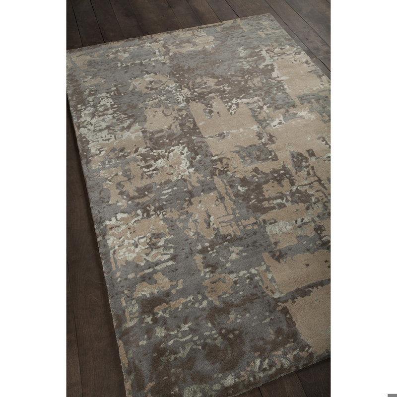 Rupec White Abstract Area Rug, 5' x 7'6"