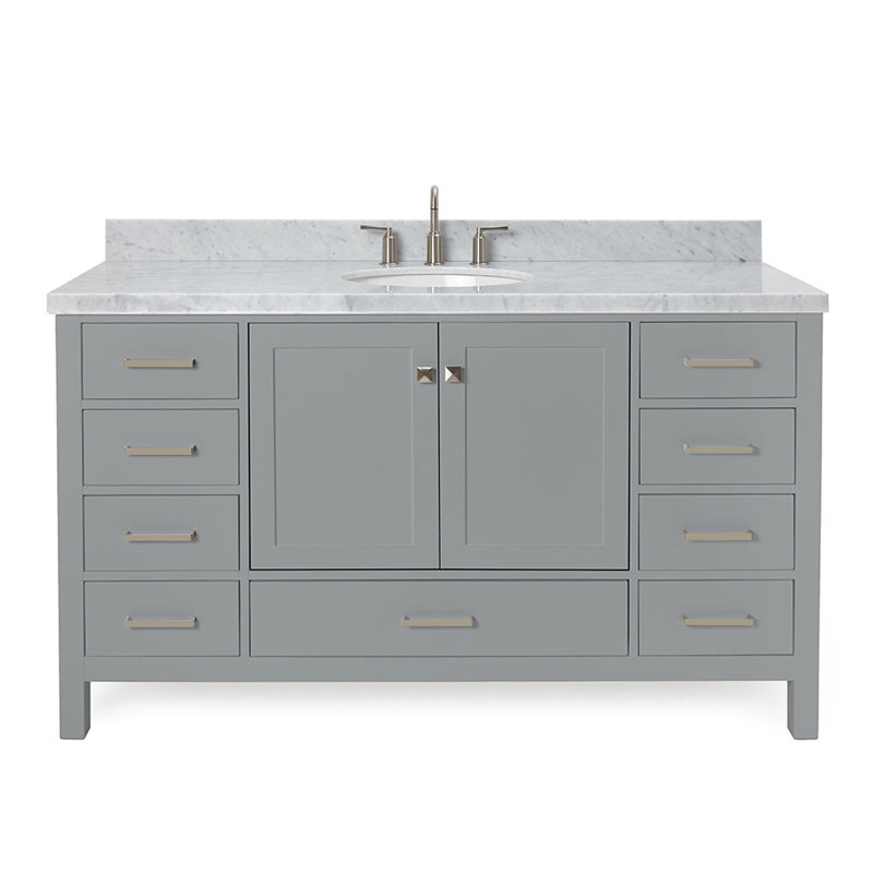 Ensemble de meuble-lavabo simple 61 po Cambridge, Gris