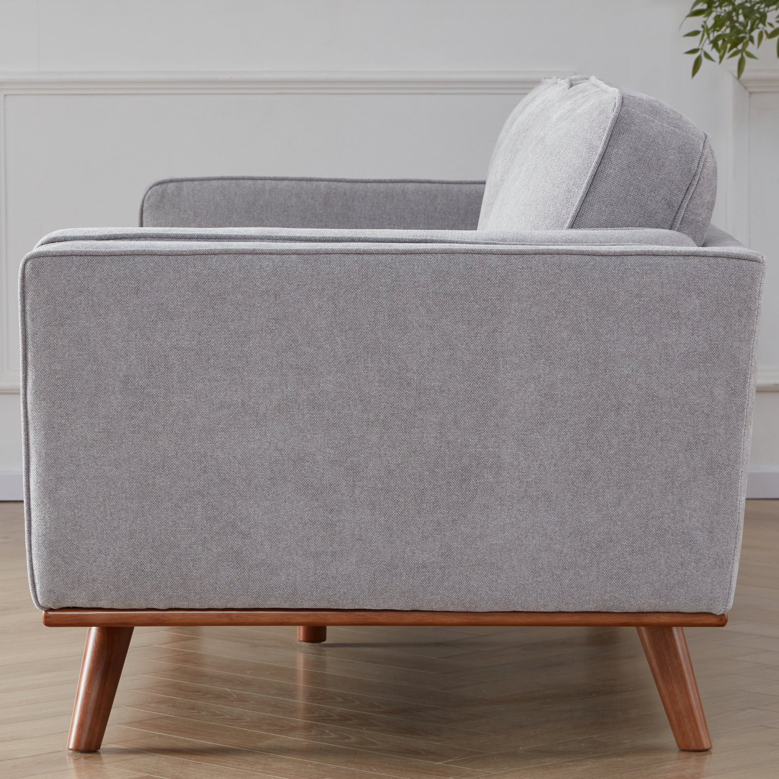 Estes 89.76'' Square Arm Sofa, Dark Gray