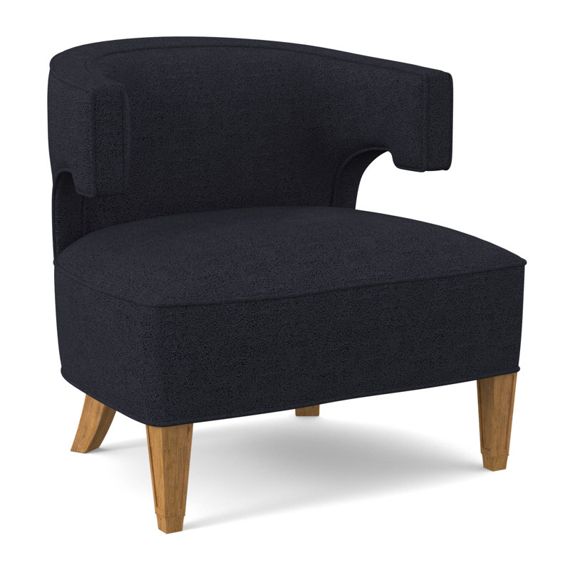 Chaise Laurel, Ambre, 100 % polyester bleu marine Venise