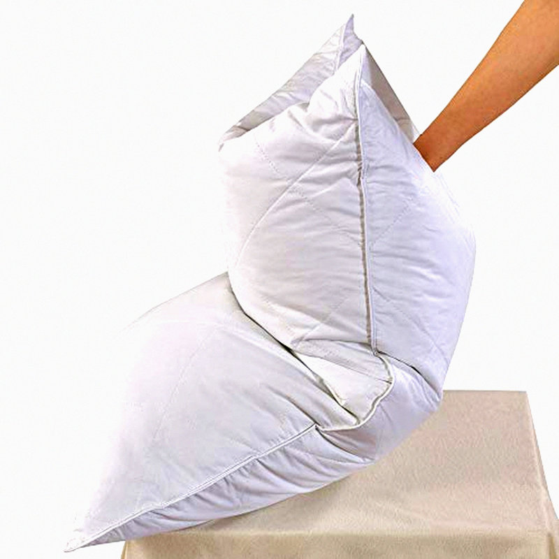 Luxury White Goose Down Pillows - Queen/Standard Size 2 Pack - 600 Thread Count Cotton - Medium Firm Support - Soft Surround Fill Polyester - White Solid