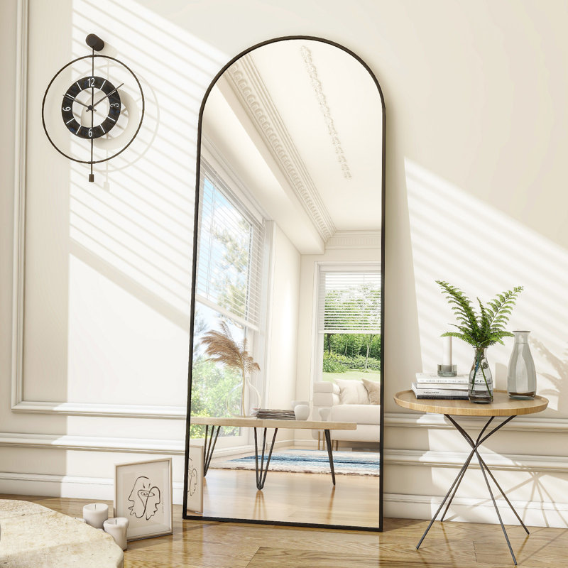 Aluminium Flat Mirror, Black, 165.1cm H x 61cm W