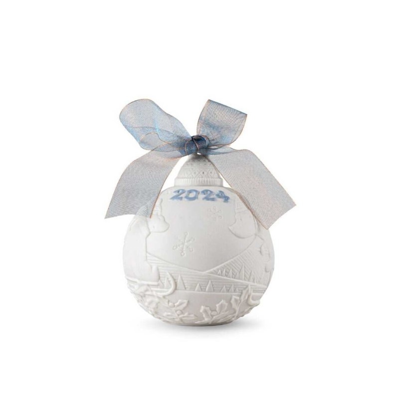 Boule de Noël 2024 Lladro, Blanc / bleu