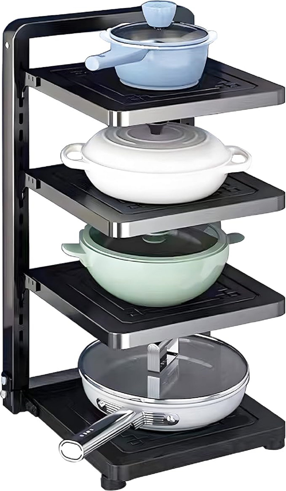 Pan Organizer Rack Prep & Savour Pot And Pan Organizer Rack For Under Cabinet, Heavy Duty ...