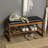 Faux Leather Upholstered Solid Wood Flip Top Entryway Storage Bench-1522609442