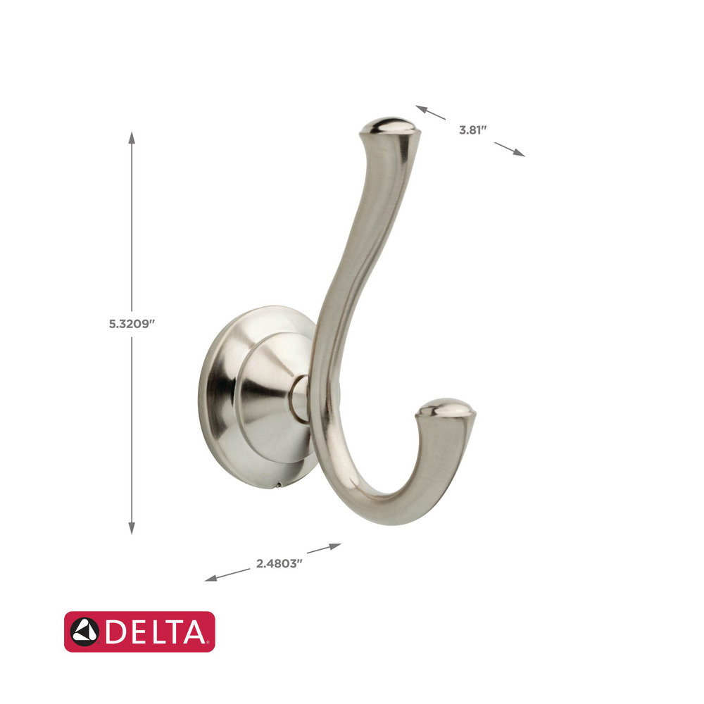Linden™ Double Towel Hook, Brilliance Stainless